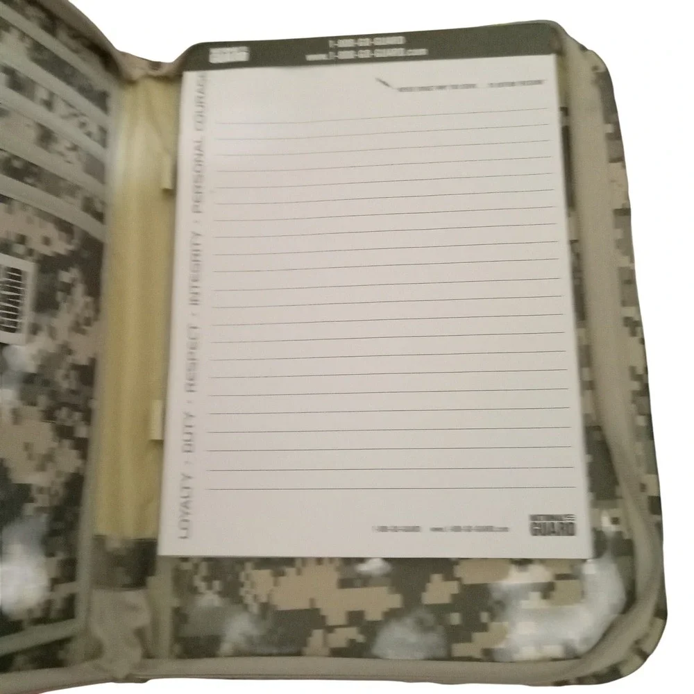National Guard Digital Camo Zippered Padfolio Organizer Tactical ACU Portfolio